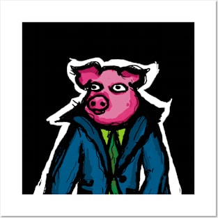 Pig Wearing Jacket Posters and Art